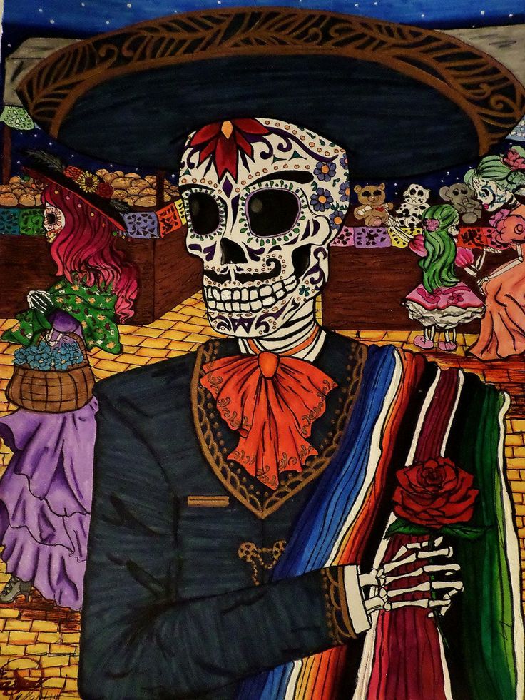 Charro Skeleton Tattoo, Mariachi Tattoo Skeletons, Mariachi Art Paintings, Mariachi Artwork, The Horseman, Skeleton Drawing, Mexican Skeleton, Sugar Skull Artwork, Creepy Photos