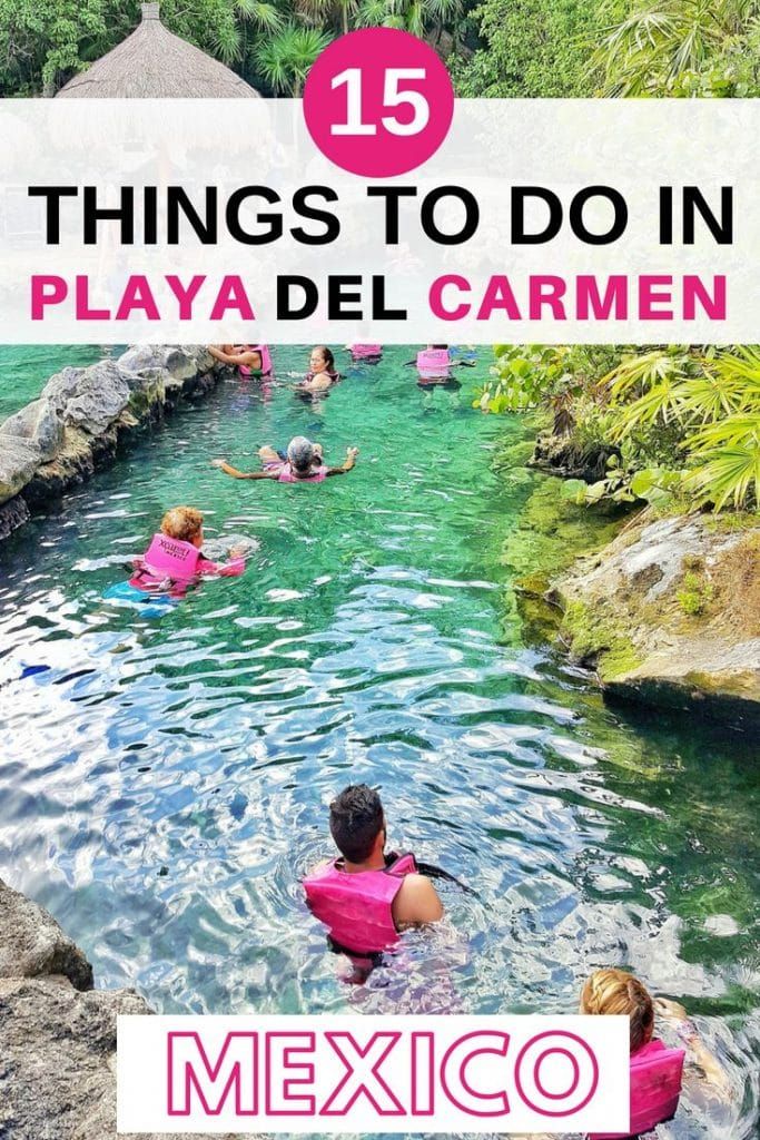 people swimming in the water with text overlay that reads 15 things to do in playa del carmen