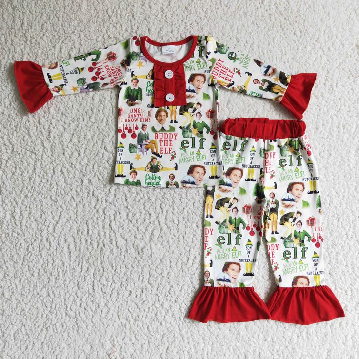 Fabric: Cotton & SpandexDelivery Time:7-10 daysFeather:Eco-friendly,Anti-pilling,other Girls Christmas Pajamas, Baby Boy Pajamas, Pajama Outfit, Sleepwear Fashion, Pajama Outfits, Baby Skirt, Christmas Pajama Set