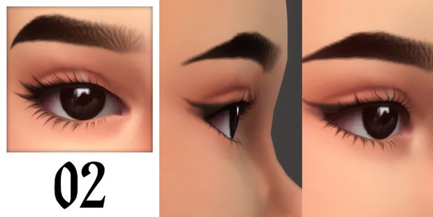 two pictures of the same woman's eyes with long lashes and black eyeliners