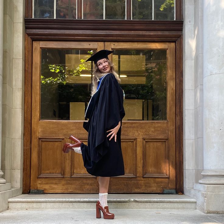 graduation outfit, graduation, platform heels, mary janes, brown shoes, brown heels Graduation Shoes Heels, Mary Jane Heels Outfit, Heels Graduation, Graduation Shoes, Casual College Outfits, Heels Outfits, Brown Shoes, Graduation Outfit, Brown Heels