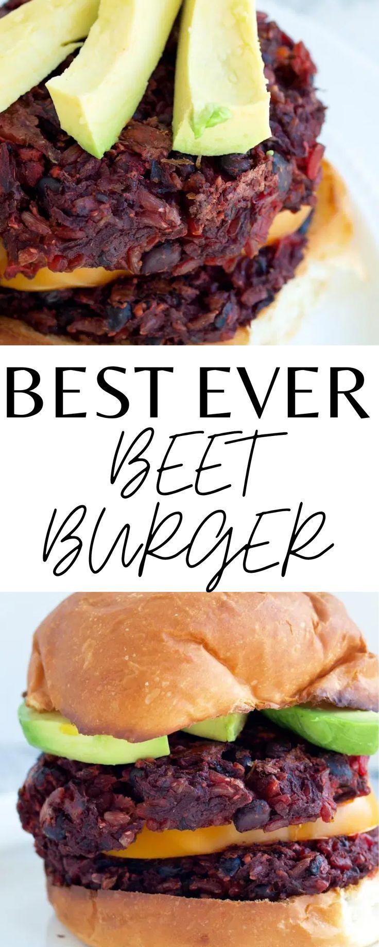 the best ever beet burger with avocado on top