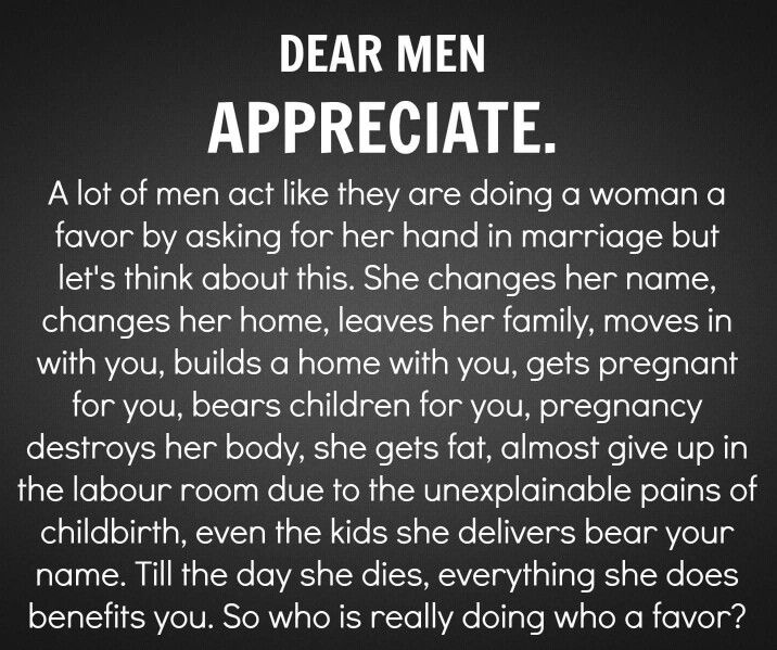 a poem written in black and white with the words dear men appreciate