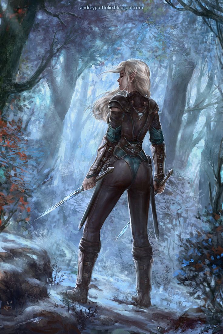 ArtStation - Aeswin Ainensiel, Andrey Vasilchenko Ranger Rpg, Forest Warrior, Medium Armor, Dual Swords, Deciduous Forest, Elf Ranger, Elf Warrior, Elf Characters, Illustration Fantasy