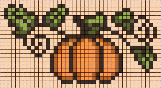 a cross stitch pattern with an orange vase