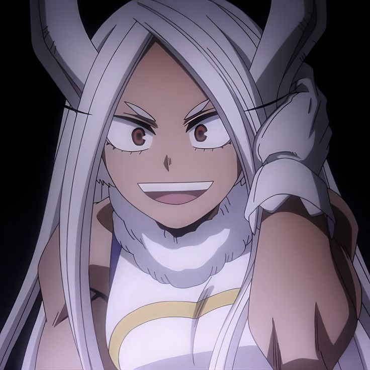 an anime character with long white hair and big eyes