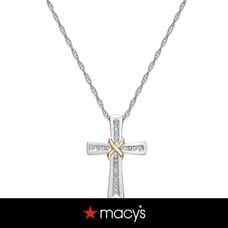 in stock Anniversary Jewelry With Diamond Accents On Cross Pendant, Diamond Accented Cross Pendant For Anniversary, Diamond Accented Cross Pendant Jewelry For Anniversary, Elegant Diamond White Cross Jewelry, Macy's Diamond Cut Jewelry For Anniversary, Diamond Cross Jewelry With Diamond Accents, White Gold Cross Pendant With Diamond Cut, Diamond Cut White Gold Cross Pendant Jewelry, Diamond Cross Jewelry For Anniversary