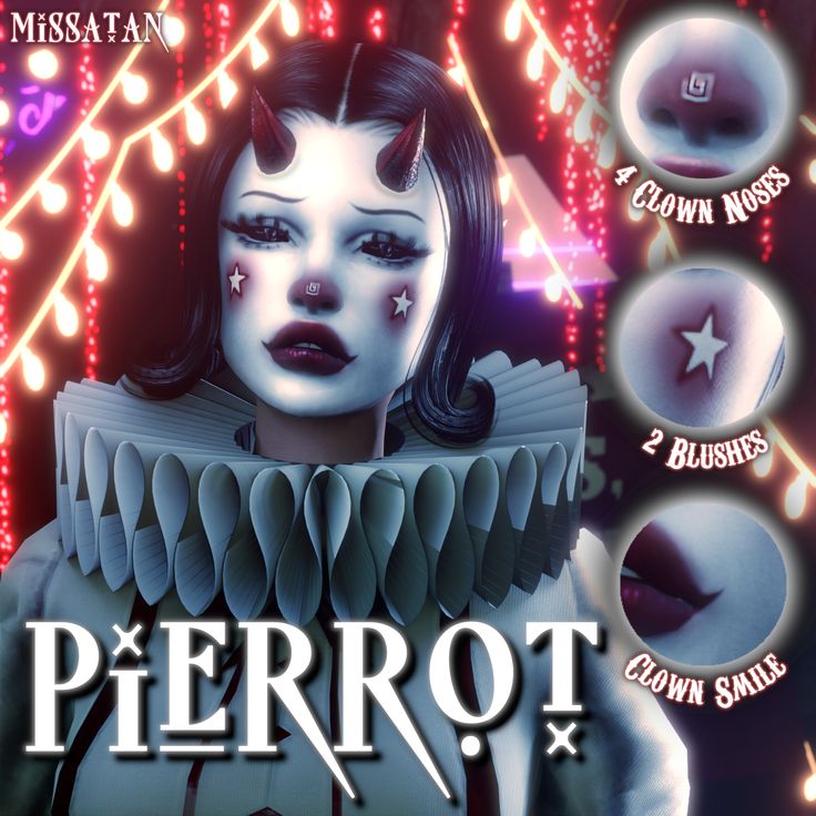 an animated image of a woman with makeup on her face and the words perrot above it