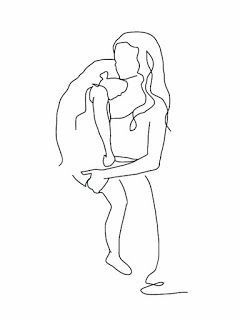 one line drawing of a man and woman hugging each other with their arms around each other