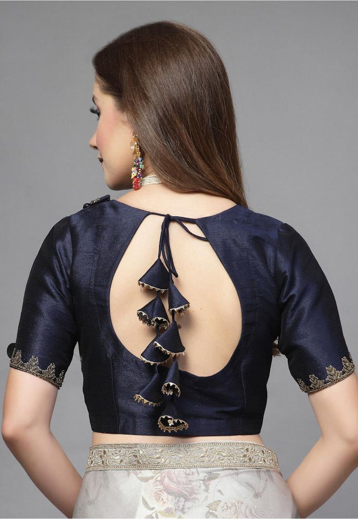 Buy Embroidered Neck Art Silk Angrakha Style Blouse in Dark Blue Online : UAC157 - Utsav Fashion Elegant Blue Tops With Traditional Drape, Eid Blouse With Floral Embroidery And Traditional Drape, Blue Floral Embroidery Blouse Piece For Party, Blue Floral Embroidery Blouse For Party, Blue Blouse Piece With Floral Embroidery For Party, Blue Party Blouse With Floral Embroidery, Designer Blue Blouse For Eid, Designer Blue Tops With Floral Embroidery, Transitional Blue Blouse With Resham Embroidery