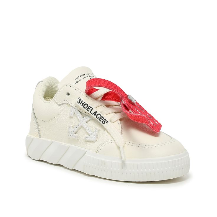 Off-White-Vulcanized Sneaker - Kids' These laidback kicks feature the effortless silhouette you know and love from Off-White. Decorated with geometric designs and the famous zip-tie detail, the Vulcanized sneaker is a must-have staple. About the Brand : When Virgil Abloh first released his fashion collection in 2012, he had no idea the legacy that would follow. Now, Off-White is taking the industry by storm thanks to its ironic "too cool to care" style loved by celebrities. Dare to reimagine str White Sneakers With Elastic Laces For Streetwear, White Low-top Skate Shoes With Logo-print Tongue, White High-top Sneakers With Elastic Laces For Streetwear, White High-top Sneakers With Logo-print Tongue, Casual Lace-up Skate Shoes With Logo-print Tongue, Modern White Sneakers With Logo-print Tongue, Modern White High-top Sneakers With Logo-print Tongue, White Casual Slip-on Sneakers With Elastic Laces, Casual White Skate Shoes With Logo-print Tongue