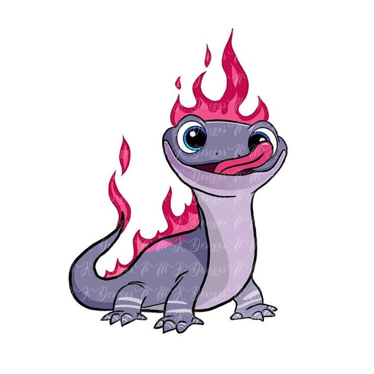 an image of a cartoon animal with fire on its face