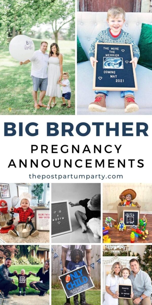 a collage of photos with the words big brother and baby announcement