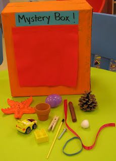 a toy box sitting on top of a green table