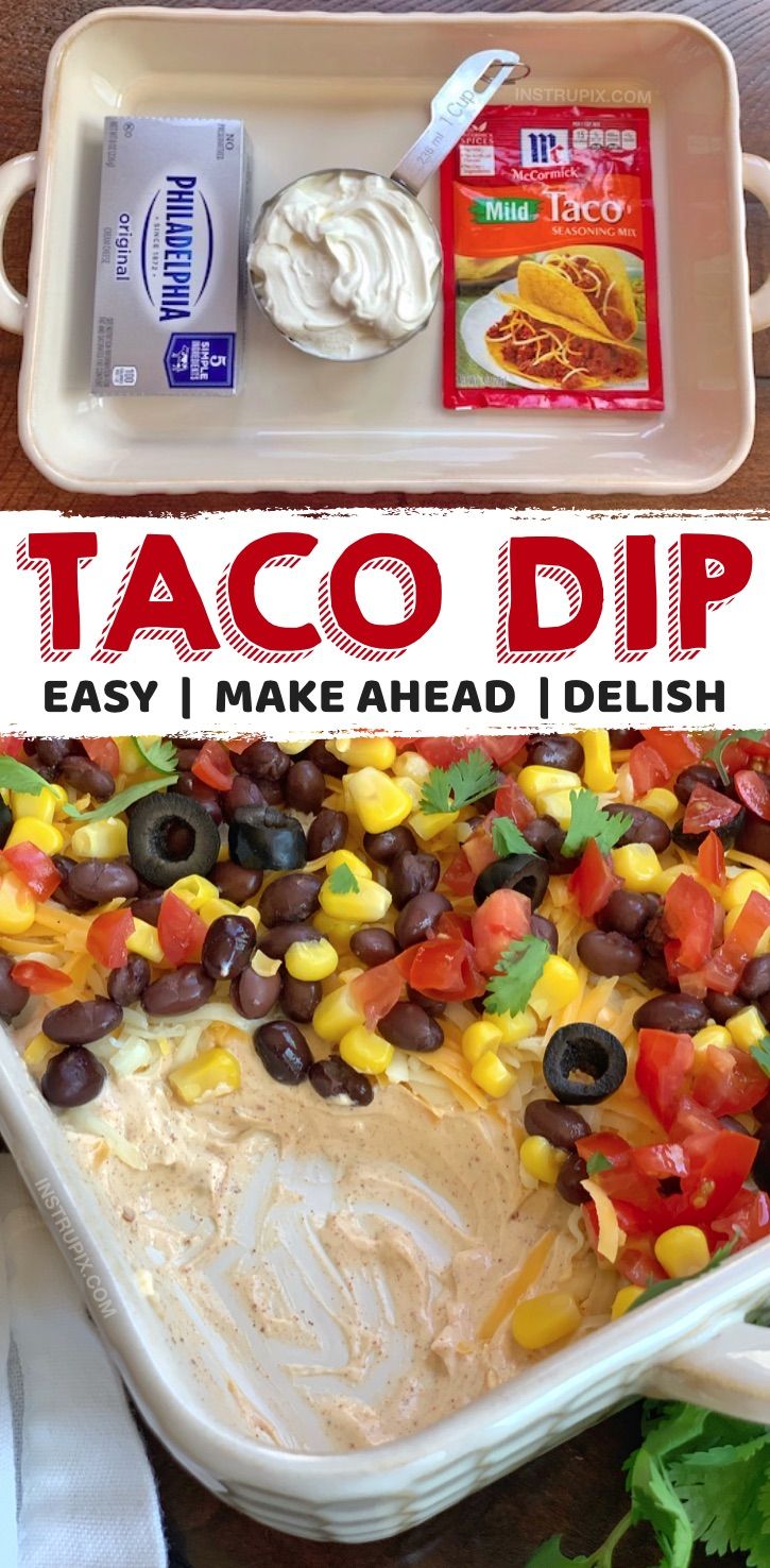 this taco dip recipe is so easy to make