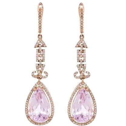 Pink Kunzite, Fine Diamond Jewelry, Semi Precious Gems, Engagement Ring White Gold, Diamond Dangle Earrings, Turkish Jewelry, Natural Diamond Engagement Ring, Pink Earrings, Natural Earth