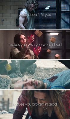 the avengers and captain america movie scene is shown in three different frames, each with their own caption