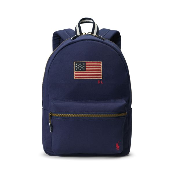 A must-have for back to school this backpack features durable cotton canvas ample pockets and our signature embroidered Pony. Casual School Backpack With Logo Patch, Casual Blue Bag With Logo Patch, Casual Blue Bags With Logo Patch, Back To School Standard Backpack With Logo Patch, Blue Canvas Bags For Back To School, School Backpack With Logo Patch, Preppy Backpack For Back To School, Preppy Backpack For Students Back To School, Canvas Travel Bags With Logo Patch