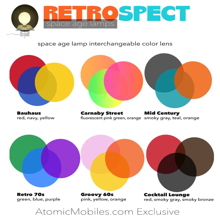 the color scheme for retrospect is shown in different colors and sizes, including oranges