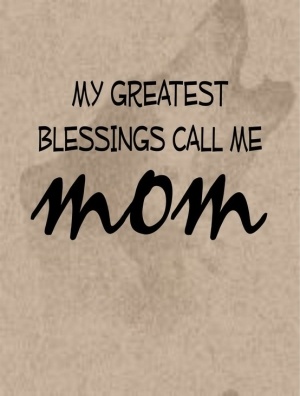 the words are written in black ink on a piece of parchment paper that says, my greatest blessing belongs call me mom