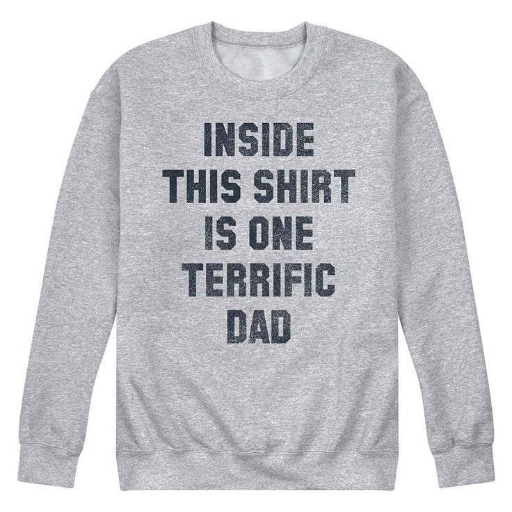 Elevate your graphic tee collection with this men's Terrific Dad Fleece Sweatshirt. FEATURES Crewneck Long sleeveFABRIC & CARE Cotton/Polyester Machine wash Imported Color: Med Grey. Gender: male. Age Group: adult. Material: Polyester|Cotton. Fleece Sweatshirt, This Man, Heather Gray, Heather Grey, Graphic Tee, Age Group, Graphic Tees, Tops & Tees, Top Outfits