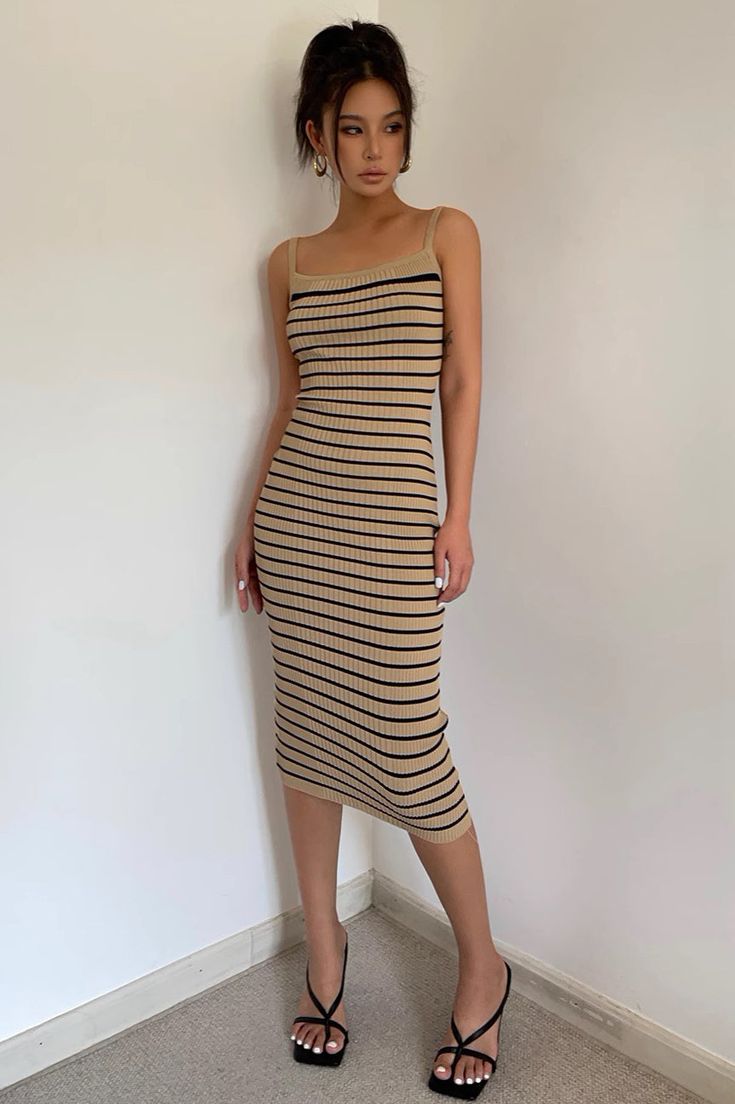 Item Type: DressMaterial: PolyesterPattern: StripedCollar: Square CollarSleeve Length: SleevelessColor: As PhotoSize: S.M Size(cm) Dress Length Bust Waist S 103 60 50 M 105 64 54 Casual Bodycon Midi Dress For Vacation, Summer Ribbed Dress With Spaghetti Straps, Ribbed Spaghetti Strap Summer Dress, Sleeveless Ribbed Midi Dress For Spring, Spring Sleeveless Ribbed Midi Dress, Ribbed Bodycon Sleeveless Dress For Summer, Ribbed Midi Dress For Vacation, Ribbed Bodycon Sleeveless Summer Dress, Ribbed Midi Dress For A Summer Day Out