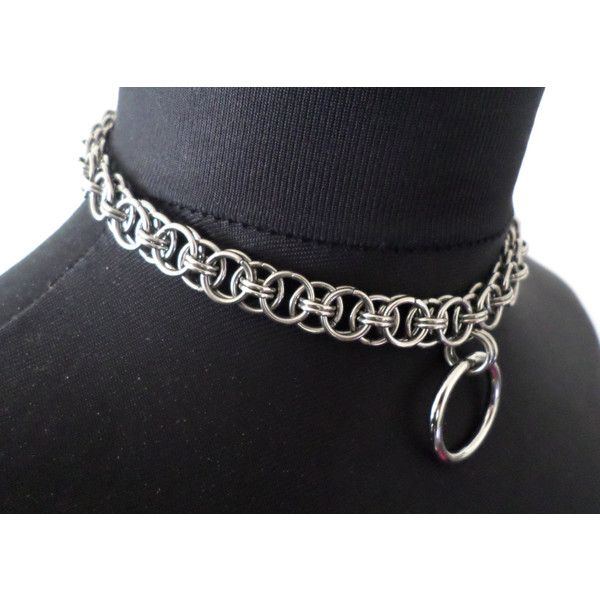 Chainmail Jewelry Necklaces, Chain Mail Choker, Diy Chainmail Jewelry, Chainmail Necklace Patterns, Chain Mail Necklace, Goth Jewelry Diy, Chainmail Collar, Chainmaille Choker, Chainmail Choker