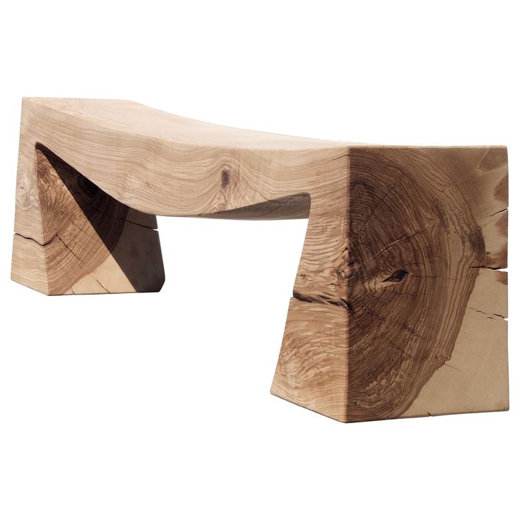 a wooden bench made out of wood on a white background