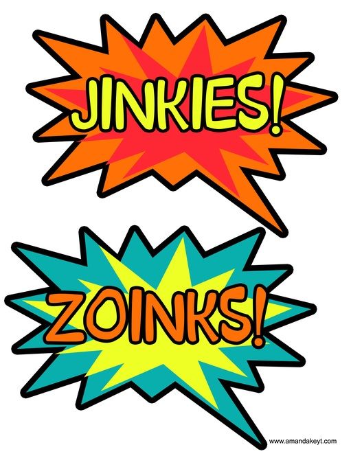 two comic speech bubbles that say junkies and zonks