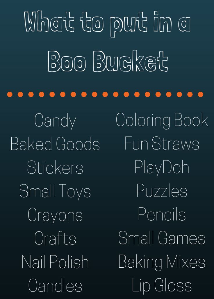 what to put in a bod bucket for kids and adults with text overlay