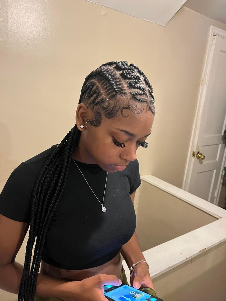 Faux Hawk Haircut, Hawk Haircut, Cornrow Hairstyle, Haircut Design, Hair Styles Braids, Styles Braids, Feed In Braids Hairstyles, Faux Locs Hairstyles, Braids Hairstyles Pictures