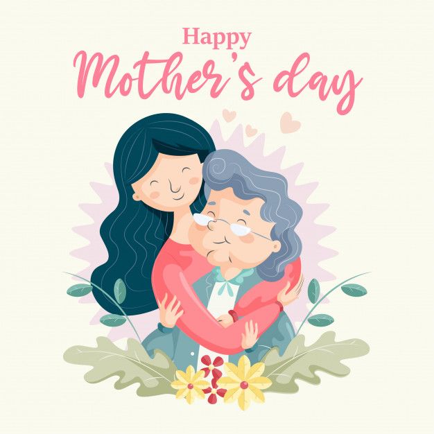 two women hugging each other with the words happy mother's day