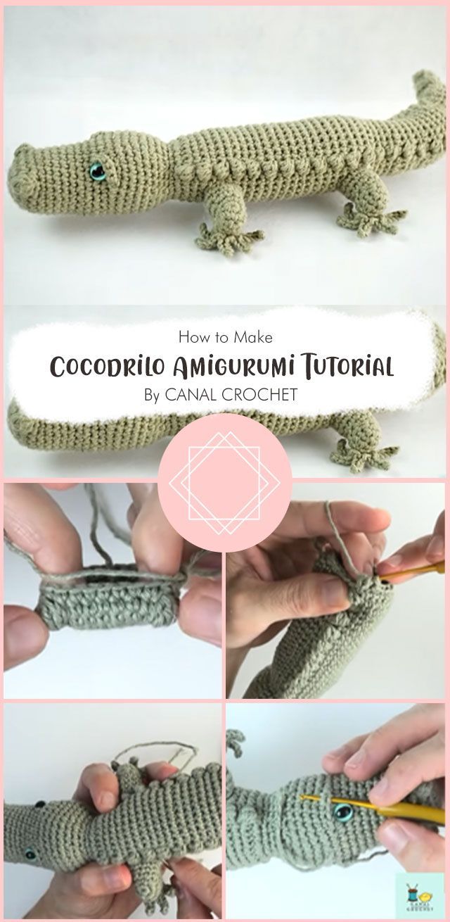 crochet how to make a crocodile amigurmi toy by canali crochet