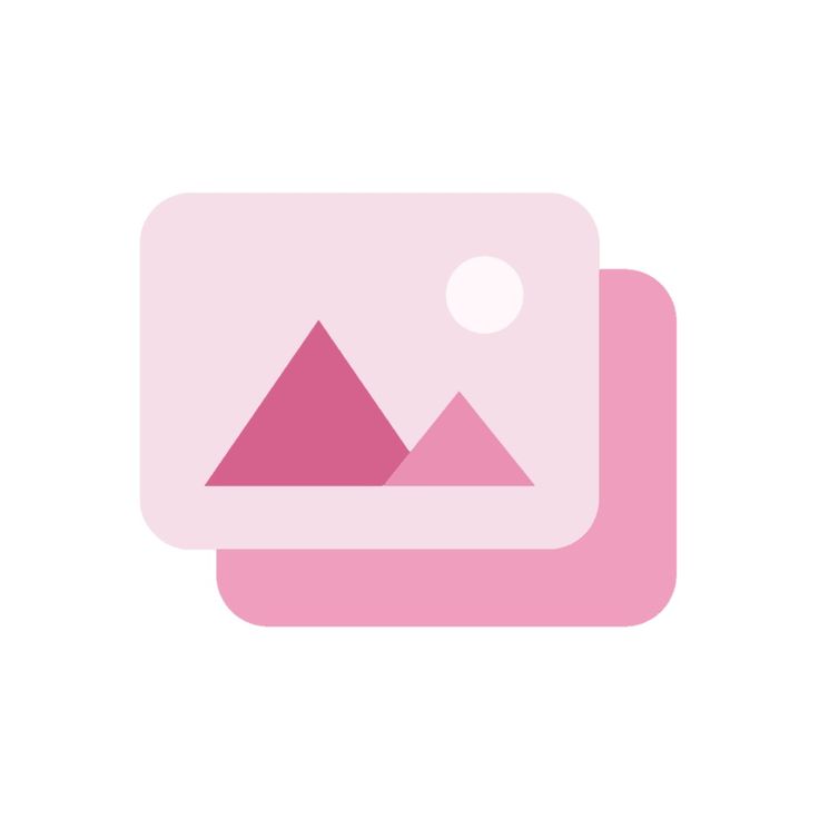 a pink square with two triangles on it and one triangle is in the middle of the frame