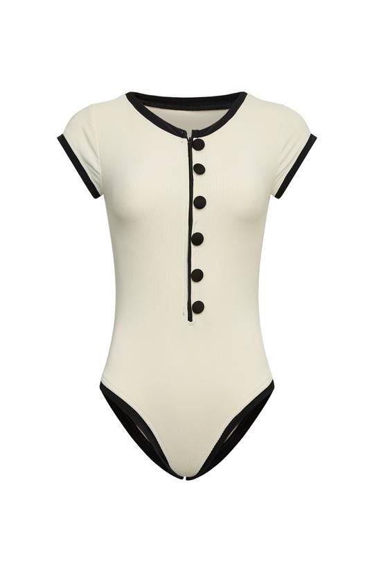 Luxury Resort Wear, Vintage Swimwear, The Grace, Sporty Look, Matching Top, Black Rib, Black Trim, Teen Fashion, Ribbed Knit