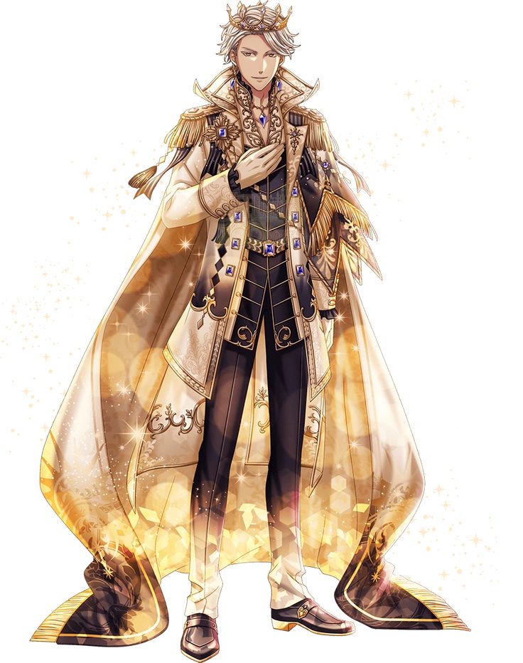 an anime character dressed in gold and black