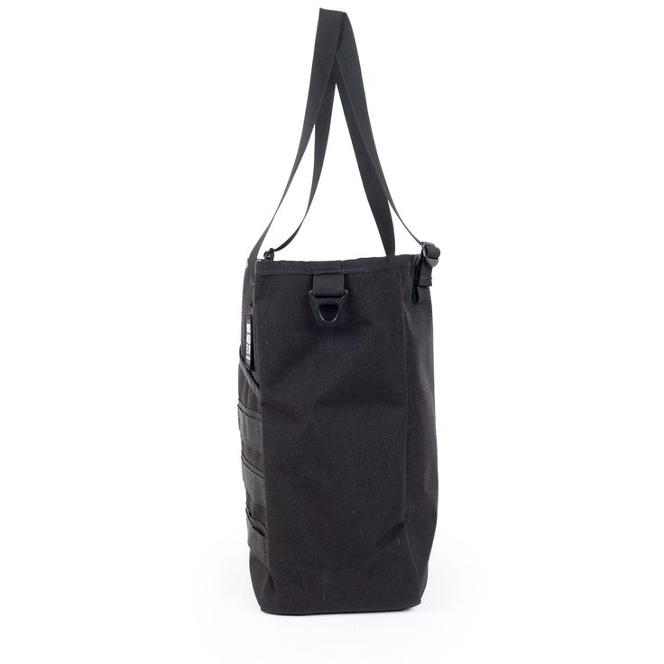 a black tote bag on a white background