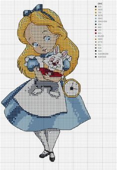 Disney Cross Stitch Pattern, Alice In Wonderland Cross Stitch, Alice Disney, Disney Cross Stitch Patterns, Stitch Pictures, Disney Cross Stitch, Cross Stitch Bookmarks, Hand Embroidery Projects, Beaded Cross Stitch