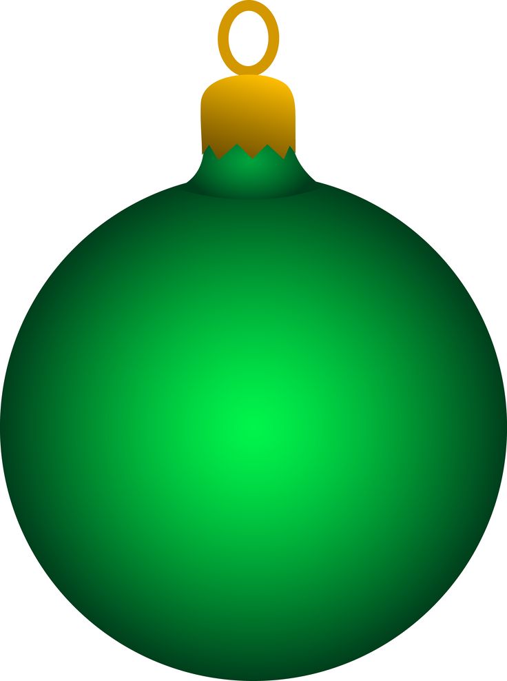 a green christmas ball ornament with a gold ring on it's top