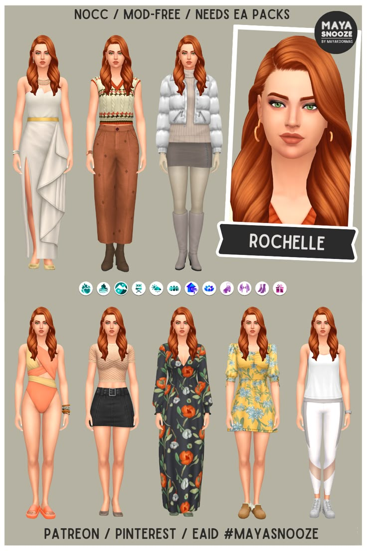 the different types of women's clothing are shown in this screenshote image