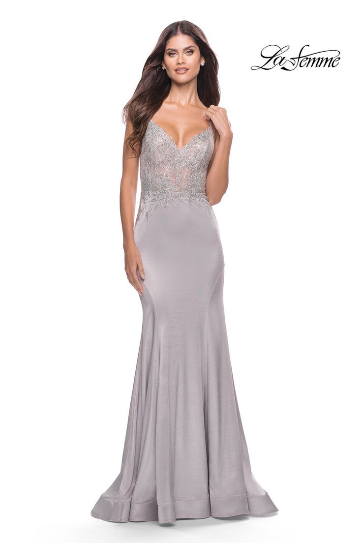 Indulge in elegance with the La Femme 31555. This captivating masterpiece boasts a V-neckline, delicate straps, and a corset lace-up back for a flawless fit. Crafted from luxurious polyester, this fitted prom dress exudes grace and allure. The glamorous train adds drama to your special occasion look, ensuring you steal the spotlight with enchanting sophistication. Elevate your style and let your inner romance shine through. Evening Dress Floor Length, Designer Prom Dresses, Prom Designs, Corset Lace, Prom Girl, Satin Gown, Black Tie Event, Couture Gowns, Lace Bodice