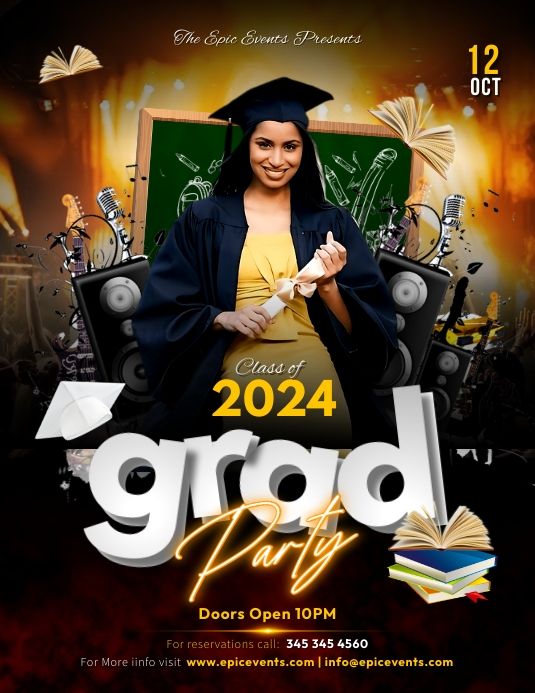 the graduation flyer for grad day