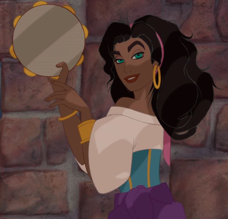 disney princess holding up a mirror in front of her face