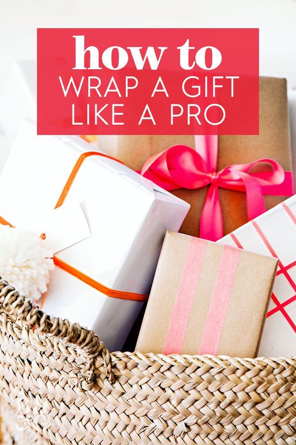 a basket full of wrapped presents with the words how to wrap a gift like a pro