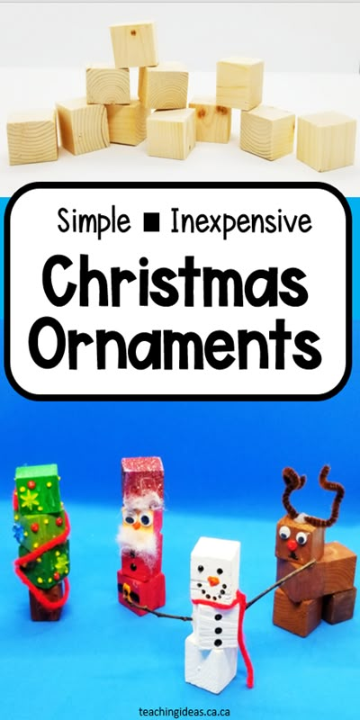 There are 2 pictures.  The top photo is of a tower of 11 small wooden cubes.  The bottom photo shows 4 different colourful cube characters.  There is a Christmas tree, Santa, reindeer and a snowman. Diy Christmas Escape Room, Christmas Escape Room, Easy Christmas Crafts For Kids, Christmas For Kids, Flocked Christmas Trees Decorated, Christmas Blocks, Inexpensive Christmas, Wood Block Crafts, Christmas Crafts For Kids To Make