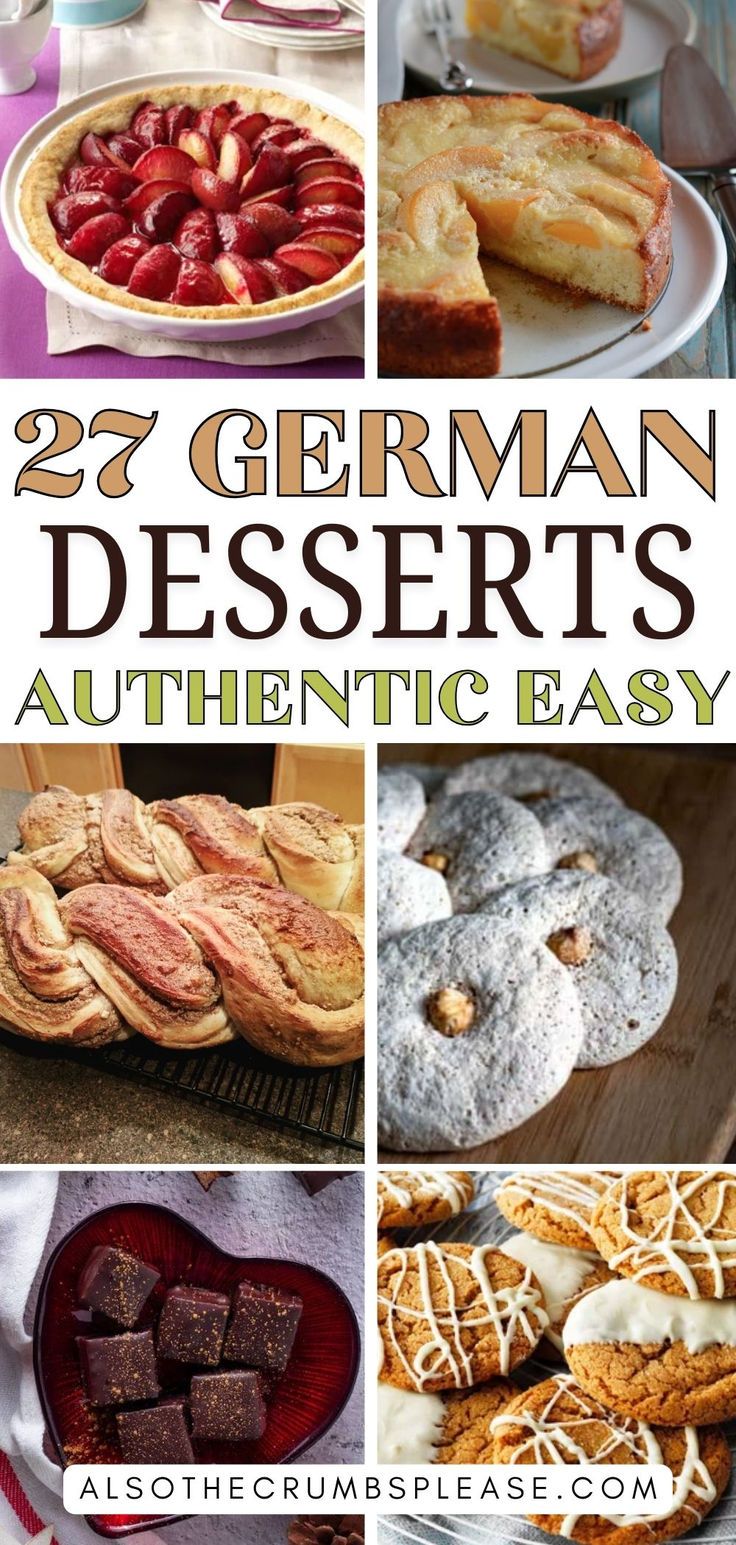 german desserts with the title overlay that reads 27 german desserts authentic easy