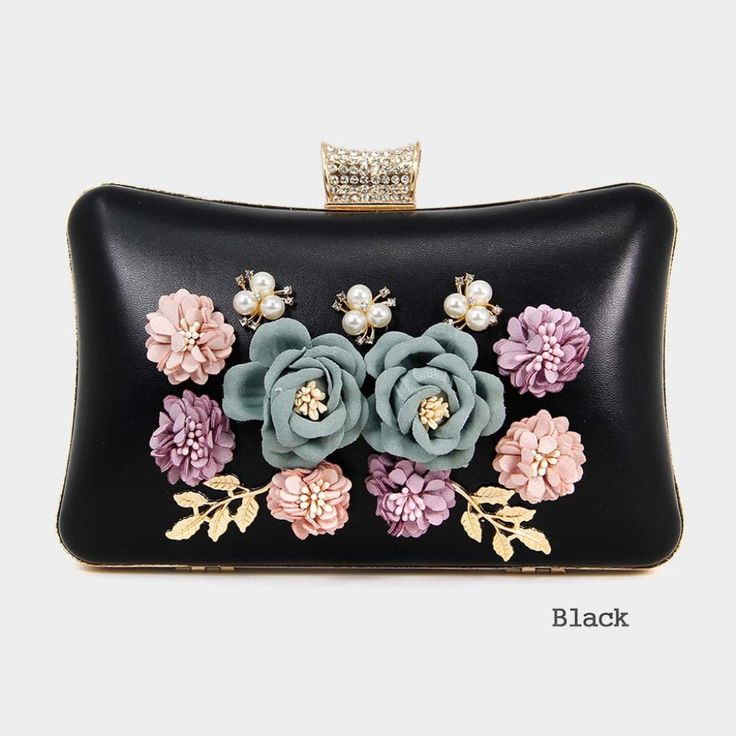 Style No : [476604] Eb271-Black Color : Black Theme : Flower & Leaf, Pearl Size : 7.6" X 2.25" X 4.7" Material : 80% Pu / 20% Alloy Strap Detachable Embellished Flower Pearl Square Evening Clutch Bag Rectangular Shoulder Bag For Spring Events, Rectangular Black Bag For Spring, Black Rectangular Spring Bag, Black Rectangular Bag For Spring, Black Square Evening Bag As Gift, Elegant Black Shoulder Bag For Spring, Black Clutch Bag For Spring, Black Formal Shoulder Bag For Spring, Black Shoulder Bag For Spring Gift