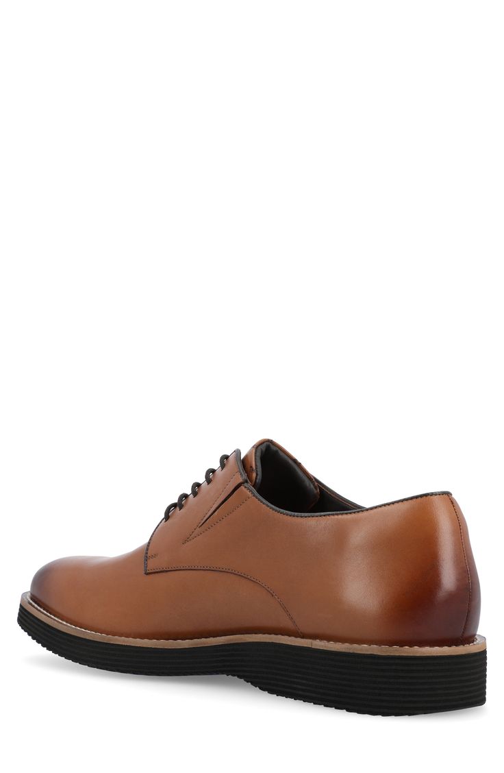 A Tru Comfort Foam insole creates all day comfort in a plain toe lace-up crafted from smooth leather. Lace-up Cushioned insoles Leather upper/manmade sole Imported Classic Brown Leather Shoes With Ortholite Insole, Brown Lace-up Shoes With Textured Sole For Derby, Brown Moc Toe Lace-up Shoes With Leather Footbed, Cognac Dress Shoes With Rubber Sole And Round Toe, Leather Wingtip Dress Shoes With Ortholite Insole, Leather Lace-up Shoes With Textured Sole For Business Casual, Leather Lace-up Shoes With Moc Toe And Rubber Sole, Classic Lace-up Shoes With Ortholite Insole, Brown Dress Shoes With Plain Toe And Removable Insole