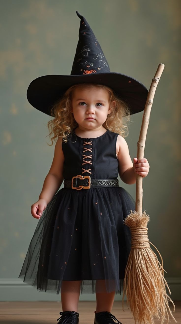 Photo of a child on Halloween Baby Witch, Halloween Magic, Witch Costume, Witch Halloween, Halloween Stuff, To Cast, Halloween Witch, Spreads, The Cutest