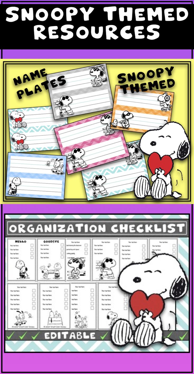 snoopy themed resources for the classroom to help students learn how to write and draw